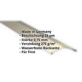 Firstblech flach | 25 µm Polyester | 145 x 145 mm | 150° | Stahl 0,75 mm | 1015 - Hellelfenbein #2