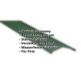 Firstblech flach | 60 µm TTHD | 145 x 145 mm | 150° | Stahl 0,50 mm | 6005 - Moosgrün #2