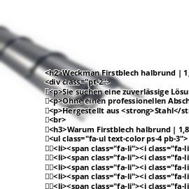 Firstblech halbrund | 1,86 m | Stahl 0,50 mm | 25 µm Polyester | 7016 - Anthrazitgrau #2