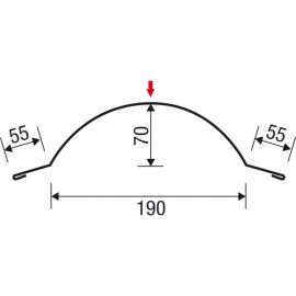 Firstblech halbrund | 1,86 m | Stahl 0,50 mm | 25 µm Polyester | 7016 - Anthrazitgrau #5