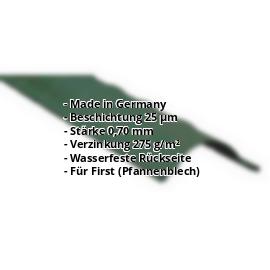 Firstblech halbrund | 25 µm Polyester | 1,86 m | Aluminium 0,70 mm | 6005 - Moosgrün #2