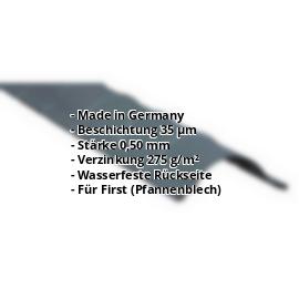 Firstblech halbrund | 35 µm Mattpolyester | 1,86 m | Stahl 0,50 mm | 23 - Dunkelgrau #2