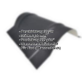 Firstblech halbrund klein | 35 µm Mattpolyester | 1,965 m | Stahl 0,50 mm | 7016 - Anthrazitgrau #2