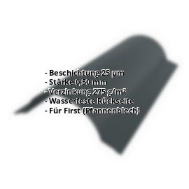 Firstblech halbrund klein | 25 µm Polyester | 1,965 m | Stahl 0,50 mm | 7016 - Anthrazitgrau #2