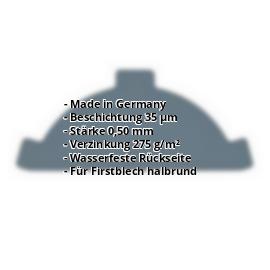 Firstblechendstück | 35 µm Mattpolyester | Stahl 0,50 mm | 23 - Dunkelgrau #2