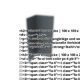 Innenecke | 100 x 100 x 2000 mm | Stahl 0,75 mm | 25 µm Polyester | 7016 - Anthrazitgrau #2