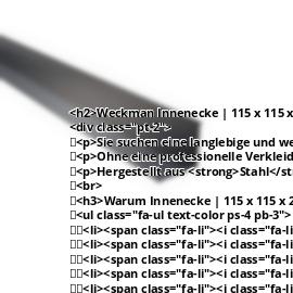 Innenecke | 115 x 115 x 2000 mm | Stahl 0,50 mm | 25 µm Polyester | 7016 - Anthrazitgrau #2