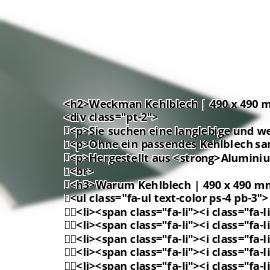 Kehlblech | 490 x 490 mm | Aluminium 0,70 mm | 25 µm Polyester | 6005 - Moosgrün #2