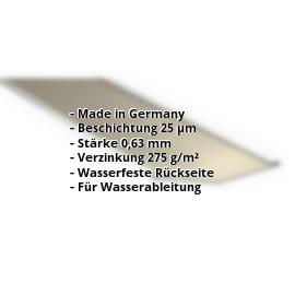 Kehlblech | 25 µm Polyester | 490 x 490 x 2000 mm | Stahl 0,63 mm | 1015 - Hellelfenbein #2