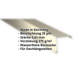 Ortgangwinkel | 25 µm Polyester | 115 x 115 mm | Stahl 0,63 mm | 1015 - Hellelfenbein #2