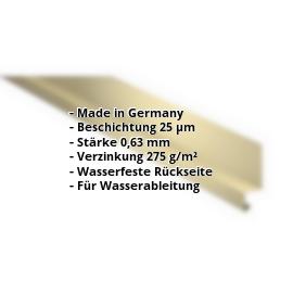 Sockelleiste | 25 µm Polyester | 50 x 25 x 20 mm | 100° | Stahl 0,63 mm | 1015 - Hellelfenbein #2