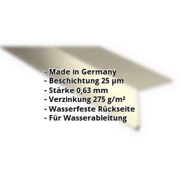 Traufenblech | 25 µm Polyester | 50 x 50 mm | 100° | Stahl 0,63 mm | 1015 - Hellelfenbein #2