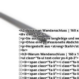 Wandanschluss | 160 x 115 mm | 95° | Stahl 0,63 mm | 25 µm Polyester | 7016 - Anthrazitgrau #2