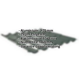 Pfannenblech 2/1060 | Aluminium 0,70 mm | 25 µm Polyester | 6005 - Moosgrün #2