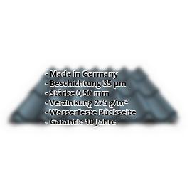 Pfannenblech PS47/1060RT | 35 µm Mattpolyester | Dach | Stahl 0,50 mm | 23 - Dunkelgrau #2