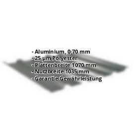 Trapezblech 35/207 | Dach | Aluminium 0,70 mm | 25 µm Polyester | 6005 - Moosgrün #2