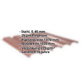 Trapezblech 35/207 | Wand | Sonderposten | Stahl 0,40 mm | 25 µm Polyester | 8012 - Rotbraun #2