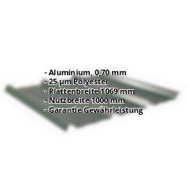 Trapezblech 45/333 | Dach | Aluminium 0,70 mm | 25 µm Polyester | 6005 - Moosgrün #2