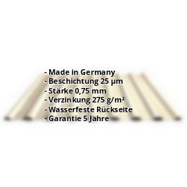 Trapezblech PS20/1100TR | 25 µm Polyester | Dach | Stahl 0,75 mm | 1015 - Hellelfenbein #2