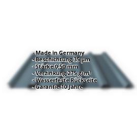 Trapezblech PS35/1035TR | 35 µm Mattpolyester | Dach | Stahl 0,50 mm | 23 - Dunkelgrau #2