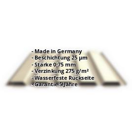 Trapezblech PS35/1035TW | 25 µm Polyester | Wand | Stahl 0,75 mm | 1015 - Hellelfenbein #2