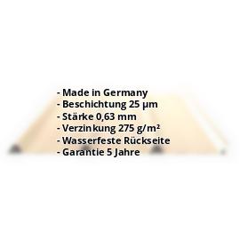 Trapezblech PS45/1000TR | 25 µm Polyester | Dach | Stahl 0,63 mm | 1015 - Hellelfenbein #2