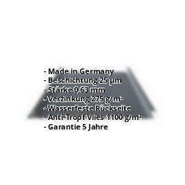 Trapezblech Stehfalz PS33/500SRA | 25 µm Polyester | Dach | Stahl 0,63 mm | Anti-Tropf | 7016 - Anthrazitgrau #2