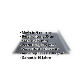 Trapezblech Stehfalz PS33/500SRA | 35 µm Mattpolyester | Dach | Stahl 0,50 mm | Anti-Tropf | 23 - Dunkelgrau #2
