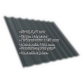 Trapezblech T18DR | Dach Stahl 0,40 mm | 25 µm Polyester | 7016 - Anthrazitgrau Trapezblech T18DR | Dach | Stahl 0,40 mm | 25 µm Polyester | 7016 - Anthrazitgrau #2