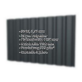 Trapezblech T20M | Wand | Stahl 0,40 mm | 25 µm Polyester | 7016 - Anthrazitgrau #2