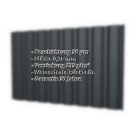 Trapezblech T20MW | 50 µm PURLAK® | Wand | Stahl 0,75 mm | 7016 - Anthrazitgrau #2