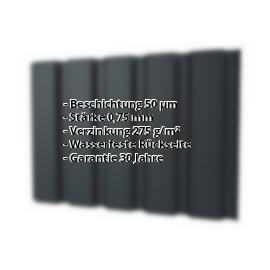 Trapezblech T35MW | 50 µm PURLAK® | Wand | Stahl 0,75 mm | 7016 - Anthrazitgrau #2