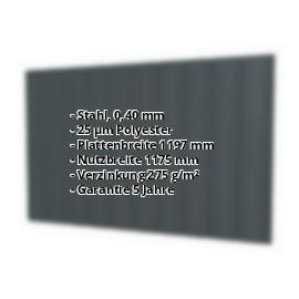 Trapezblech T7M | Wand | Stahl 0,40 mm | 25 µm Polyester | 7016 - Anthrazitgrau #2
