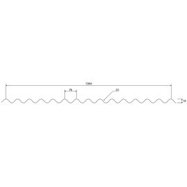 Wellblech 18/1064 | Wand | Stahl 0,63 mm | 25 µm Polyester | 1015 - Hellelfenbein #5