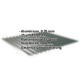 Wellblech 18/1064 | Wand | Aluminium 0,70 mm | 25 µm Polyester | 6005 - Moosgrün #2