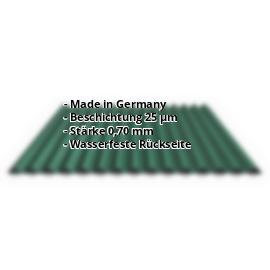 Wellblech PA18/1064CR | 25 µm Polyester | Dach | Aluminium 0,70 mm | 6005 - Moosgrün #2