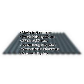 Wellblech PS18/1064CR | 25 µm Polyester | Dach | Stahl 0,50 mm | 7016 - Anthrazitgrau #2