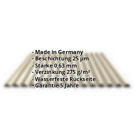 Wellblech PS18/1064CR | 25 µm Polyester | Dach | Stahl 0,63 mm | 1015 - Hellelfenbein #2