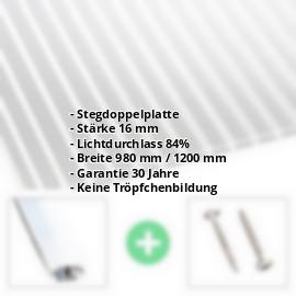 Acrylglas Stegplatte | 16 mm | Profil A1 | Sparpaket | Plattenbreite 980 mm | Klar | Breite 3,08 m | Länge 2,00 m #2