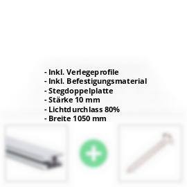 Polycarbonat Stegplatte | 10 mm | Profil DUO | Sparpaket | Plattenbreite 1050 mm | Klar | Breite 3,30 m | Länge 2,00 m #2