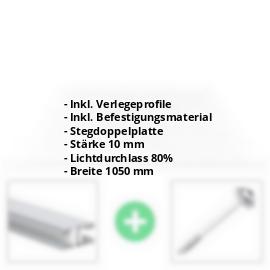 Polycarbonat Stegplatte | 10 mm | Profil Mendiger | Sparpaket | Plattenbreite 1050 mm | Klar | Breite 3,30 m | Länge 2,00 m #2