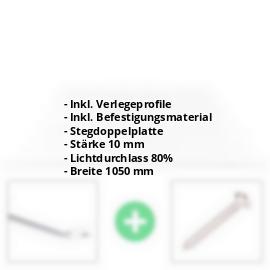 Polycarbonat Stegplatte | 10 mm | Profil Zevener Sprosse | Sparpaket | Plattenbreite 1050 mm | Klar | Breite 3,34 m | Länge 2,00 m #2