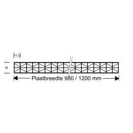 Polycarbonat Stegplatte | 16 mm | Profil DUO | Sparpaket | Plattenbreite 1200 mm | Klar | Extra stark | Breite 3,75 m | Länge 2,00 m #9