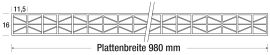 Polycarbonat Stegplatte | 16 mm | Profil ECO | Sparpaket | Plattenbreite 980 mm | Opal Weiß | Temperaturred. | Breite 3,05 m | Länge 2,00 m #10