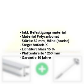 Polycarbonat Stegplatte | 32 mm | Profil Mendiger | Sparpaket | Plattenbreite 1250 mm | Gold-Opal | Breite 3,91 m | Länge 2,00 m #2