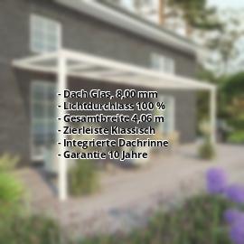 Terrassenüberdachung | Schneelastzone 2 | RAL 9001 | Glasplatte Klar | Leiste Klassisch | Breite 4,06 m | Tiefe 2,50 m #2