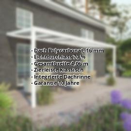 Terrassenüberdachung | Schneelastzone 2 | RAL 9016 | Platte Klar | Leiste Klassisch | Breite 4,06 m | Tiefe 2,00 m #2