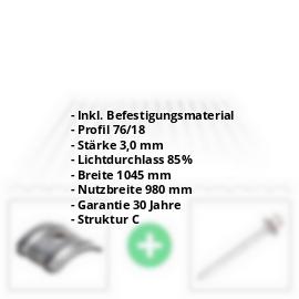 Acrylglas Wellplatte | 76/18 | Sparpaket | 3,00 mm | Klar | C-Struktur | Breite 3,01 m | Länge 2,00 m #2