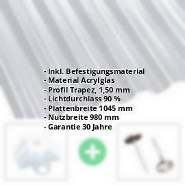 Acrylglas Wellplatte | 76/18 | Sparpaket | 1,50 mm | Klar | Breite 3,00 m | Länge 2,00 m #2