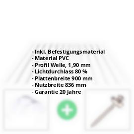 BIO LINE Wellplatte | 76/18 | Sparpaket | 1,90 mm | Klar | Frost-Struktur | Breite 2,57 m | Länge 2,00 m #2